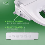 ANZZI Smart Bidet Seat for Elongated Toilets, Auto Open/Close Lid, Self-Cleaning Nozzle, Integrated Deodorizer, Warm Air Dryer, and Wireless Remote, White