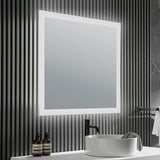 ANZZI Rectangular & Square LED Smart Mirror, 5MM Rhino Alloy Silver Glass, Built-in Defogger, Adjustable Color Temperature (3000K-6000K), Hardwire