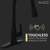 Sifo Hands Free Touchless 1-Handle Pull-Down Sprayer Kitchen Faucet with Motion Sense and Fan Sprayer
