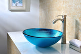 Enti Series Deco-Glass Vessel Sink in Lustrous Blue