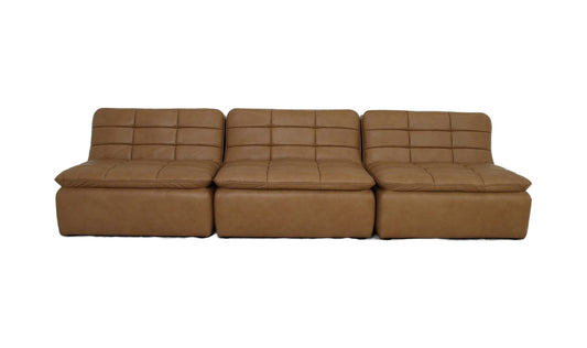 Lino Armless Modular Sofa Tan Leather