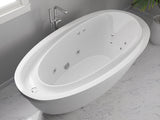 Leni Series 71 in. x 38 in. Jetted Whirlpool 54 Gallon Capacity Freestanding Bathtub with Reversible Drain in White