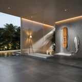 Crane Series 52 in. Full Body Shower Panel with Heavy Rain Shower and Body Jets and Spray Wand in Natural Bamboo