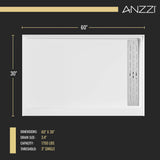 Stellar Series 76 in. x 57-60 in. Sliding Frameless Shower Door with Alcove Shower Base - Multiple Finishes