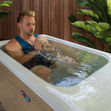 Iroquois 67 in. 1-Person Mono-Jet All-in-One Cold Plunge Ice Bath/Hot Tub with Built-in Chiller/Heater in Chestnut