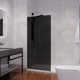 Screen Series 34 in. x 74 in. Fixed Frameless Shower Door with Tsunami Guard Tempered Clear Glass