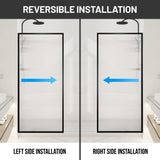 Welle 34 in. x 74 in. Framed Fixed Shower Screen Door with 5/16" (8mm) Tempered Fluted or Clear Glass