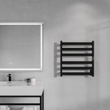 Note Series 6-Bar Stainless Steel Wall Mounted Towel Warmer in Matte Black
