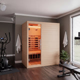 Full Spectrum 3-Person Infrared Indoor Sauna with Full Range Near, Mid, and Far Infrared Panels and WiFi Control