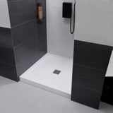 Alexander 36 in. L x 36 in. W Alcove Shower Pan Base with Center Drain in Glossy White Marine Acrylic