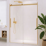 Stellar Series 51 to 54 in. x 76 in. Sliding Frameless Shower Door with Tsunami Guard Tempered Clear Glass