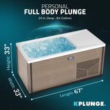 4-6 Person Electric Rock Heater Outdoor White Cedar Sauna with 1-Person Chestnut Cold Plunge with 1-Hp Built-in Chiller