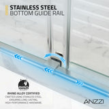Stellar Series 51 to 54 in. x 76 in. Sliding Frameless Shower Door with Tsunami Guard Tempered Clear Glass