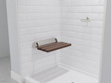 Kind 20 in. Teak Wall Mounted Folding Shower Seat