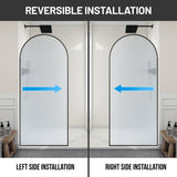 Ember Series 34 in. x 78 in Framed Arch Fixed Shower Screen Door with 8mm Tempered Clear or Fluted Glass