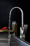 ANZZI Opus Elegant Kitchen Faucet, Single Gyroscopic Control, 360° Swivel Spout (11.1" H), 1.5 GPM, Rhino Alloy Solid Brass, cUPC Certified