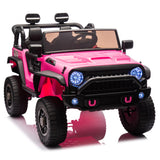 24V 200W Motors 2-Seater Kids Ride On Truck with Remote Control, Ride on Toy with Bluetooth, Seat Belts, Suitable for Kids Aged 3+, Pink