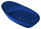 ANZZI Ember Series 66" x 32.5" Freestanding Soaker Tub, Translucent Solid Surface Construction, Ergonomic Design, and Center Drain