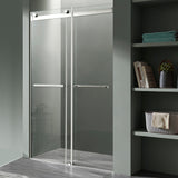Kahn Series 57 to 60 in. x 76 in. Sliding Frameless Shower Door with Tsunami Guard Tempered Glass
