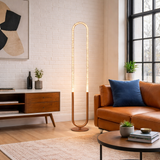 Zeon LED Floor Lamp Coarse Gold and Clear
