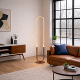 Zeon LED Floor Lamp Coarse Gold and Clear