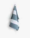 Zero-waste striped linen tea towel in Gray blue