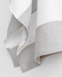Zero-waste striped linen tea towel in Light gray