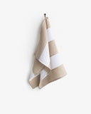 Zero-waste striped linen tea towel in Natural linen