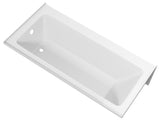 Soho/Saba 60" L x 30" W Non-Jetted Soaker Bathtub, Front Skirted Alcove Drop-In Tub with Drain, Marine Grade Acrylic, White