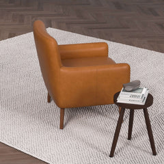 Claire Genuine Leather Lounge Chair in Tan