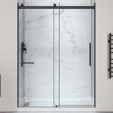 Stellar Series 76 in. x 57-60 in. Frameless Sliding Glass Shower Door with Shower Base Stellar Series - Multiple Finishes