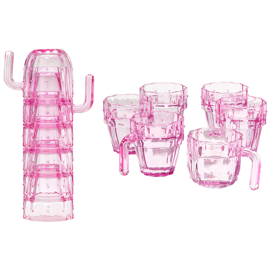 Cactus Stackable Glasses, Stacktus Gifts, Set of 6-10 oz