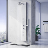 VELD Series 64 in. 2-Jetted Full Body Shower Panel System with Heavy Rain Shower and Spray Wand in Clear White